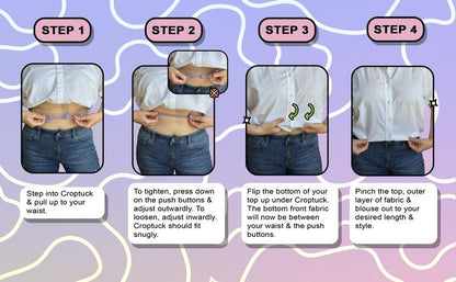 2-Pack Adjustable Crop Tuck Band – Black Elastic Crop Tool for Shirts, Sweaters & Summer Tops